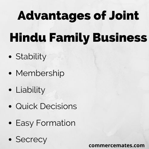 Advantages of Joint Hindu Family Business