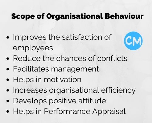 Scope of Organisational Behaviour
