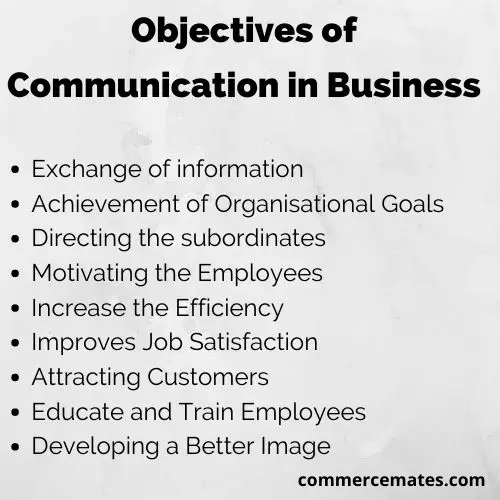 Objectives of communication in business