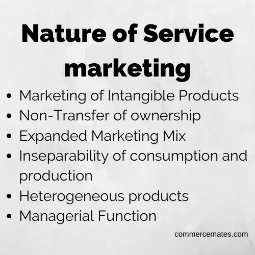 Nature of Service marketing
