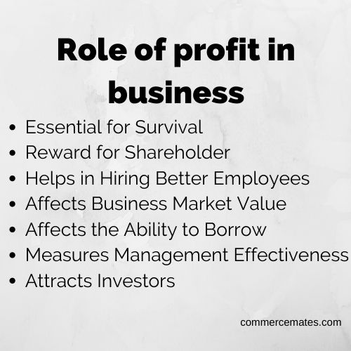 Role of profit in business