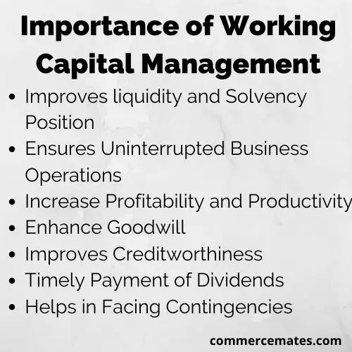 Importance of working capital management