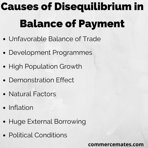 Causes of Disequilibrium in Balance of Payments