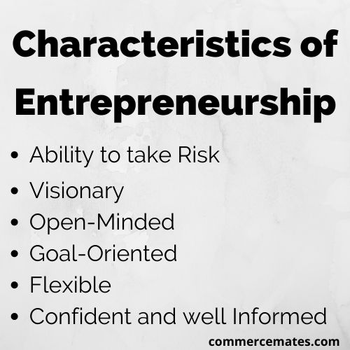 Characteristics of Entrepreneurship