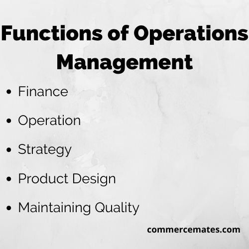 Functions of Operations Management