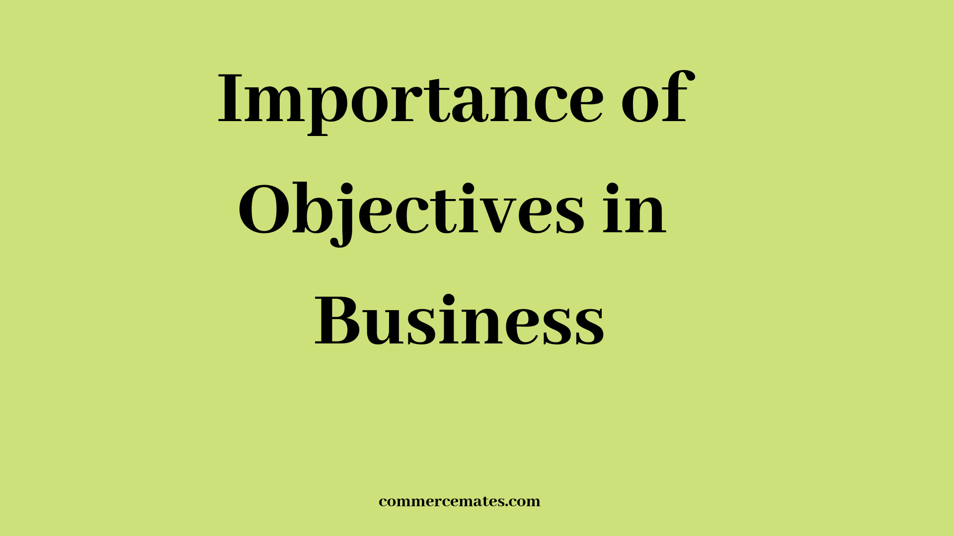  Importance of Objectives in Business - Commerce Mates