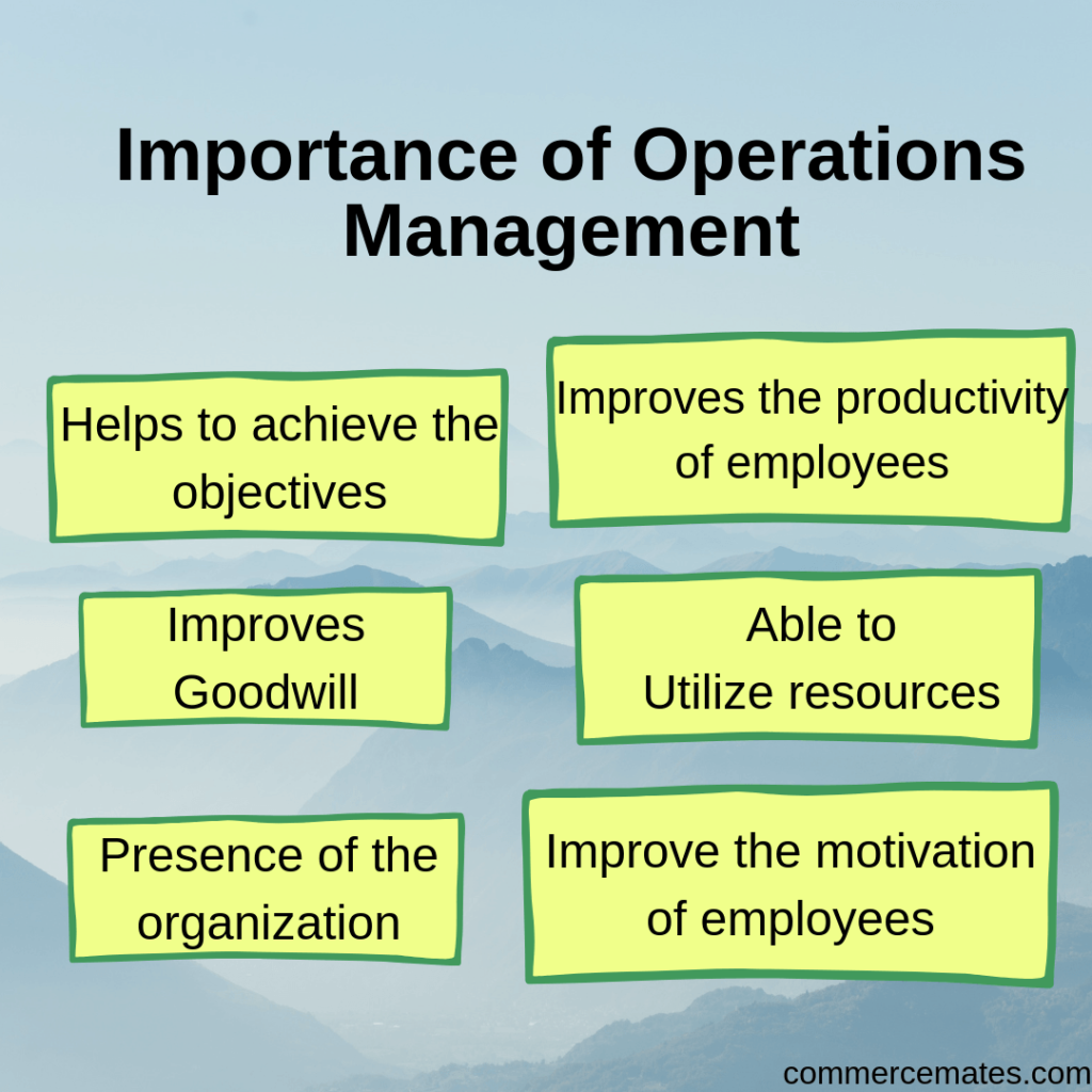 Operational Functions Of The Operations Manager