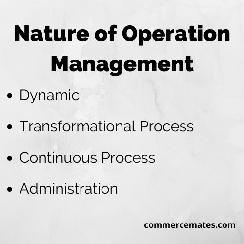 Operations Management Functions Importance Scope Nature