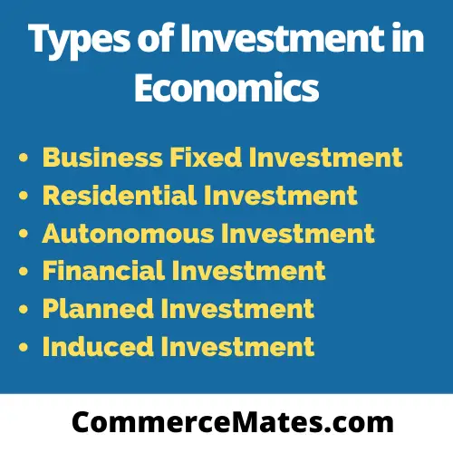 Types of Investment in Economics