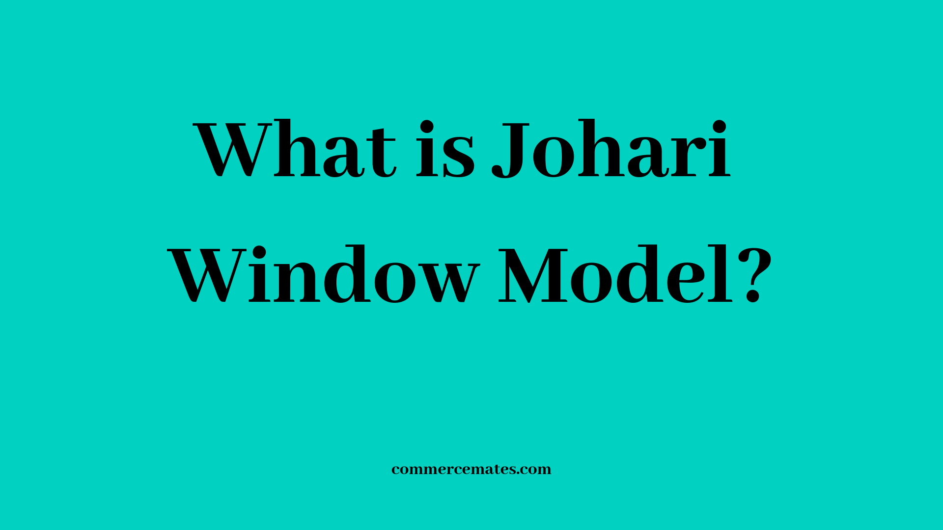What is Johari Window Model?