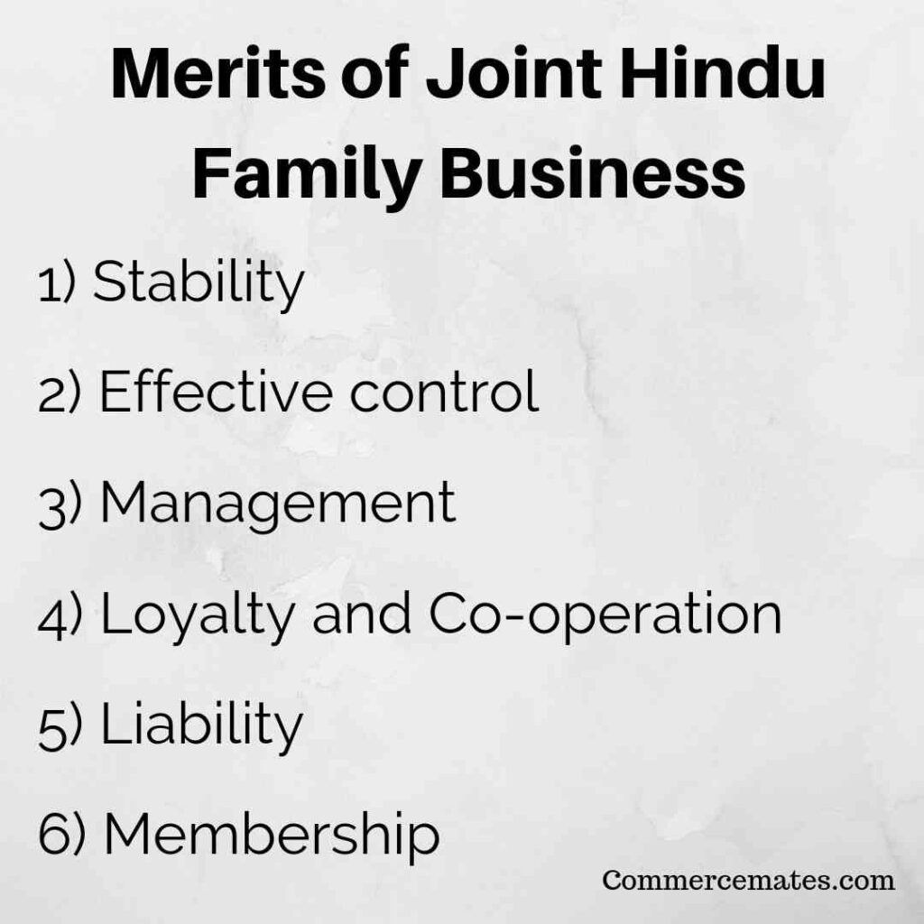 Merits of Joint Hindu Family Business