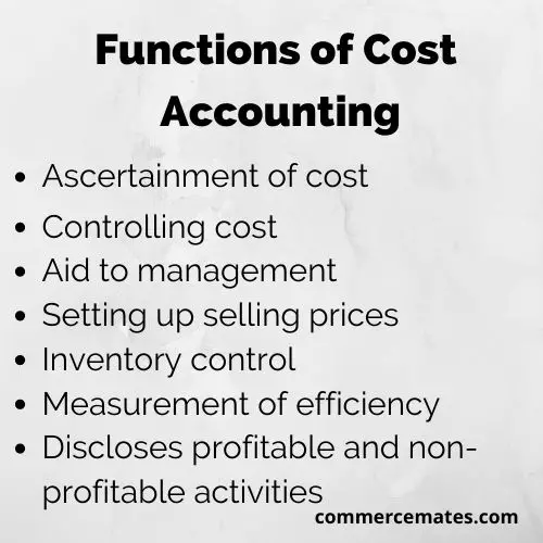 Functions of Cost Accounting