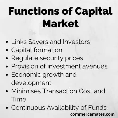 Functions of Capital Market