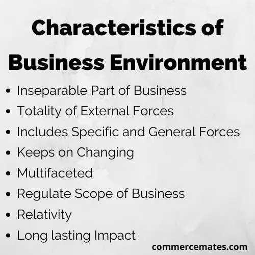Characteristics of Business Environment