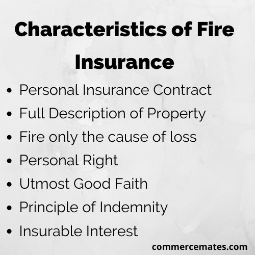 Characteristics of Fire Insurance