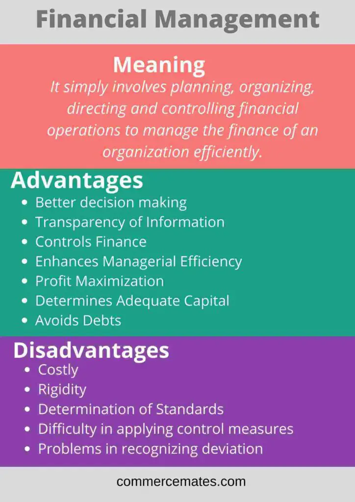 Advantages and Disadvantages of Financial Management